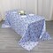 90" x 132" White Blue Floral Satin Rectangular Tablecloth Party Decorations